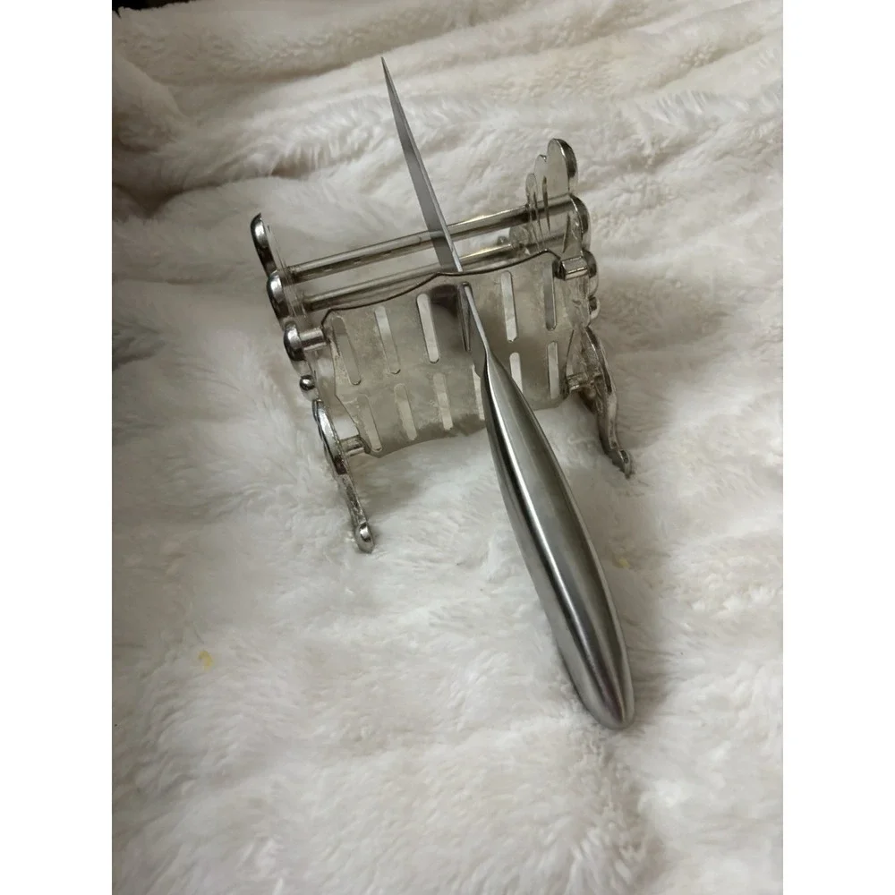 Vintage Buffet Silver Plate Knife Rest Caddy Silverware Holder